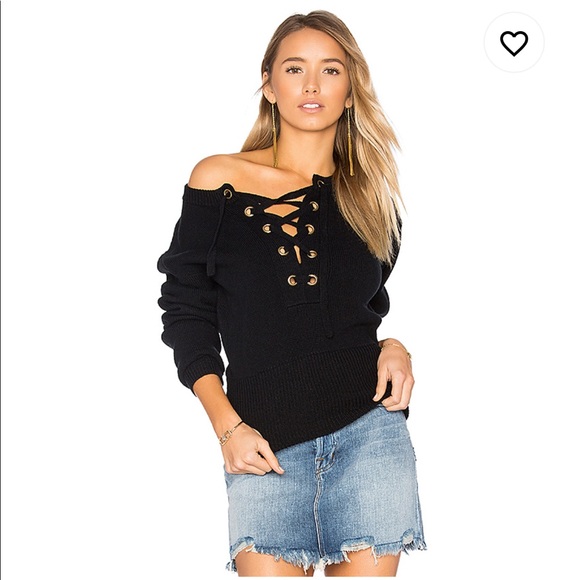 By the way. EVERLY LACE UP SWEATER SOLD OUT - Picture 1 of 8